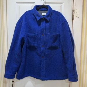 H&M Cobalt Blue Textured Jacket
